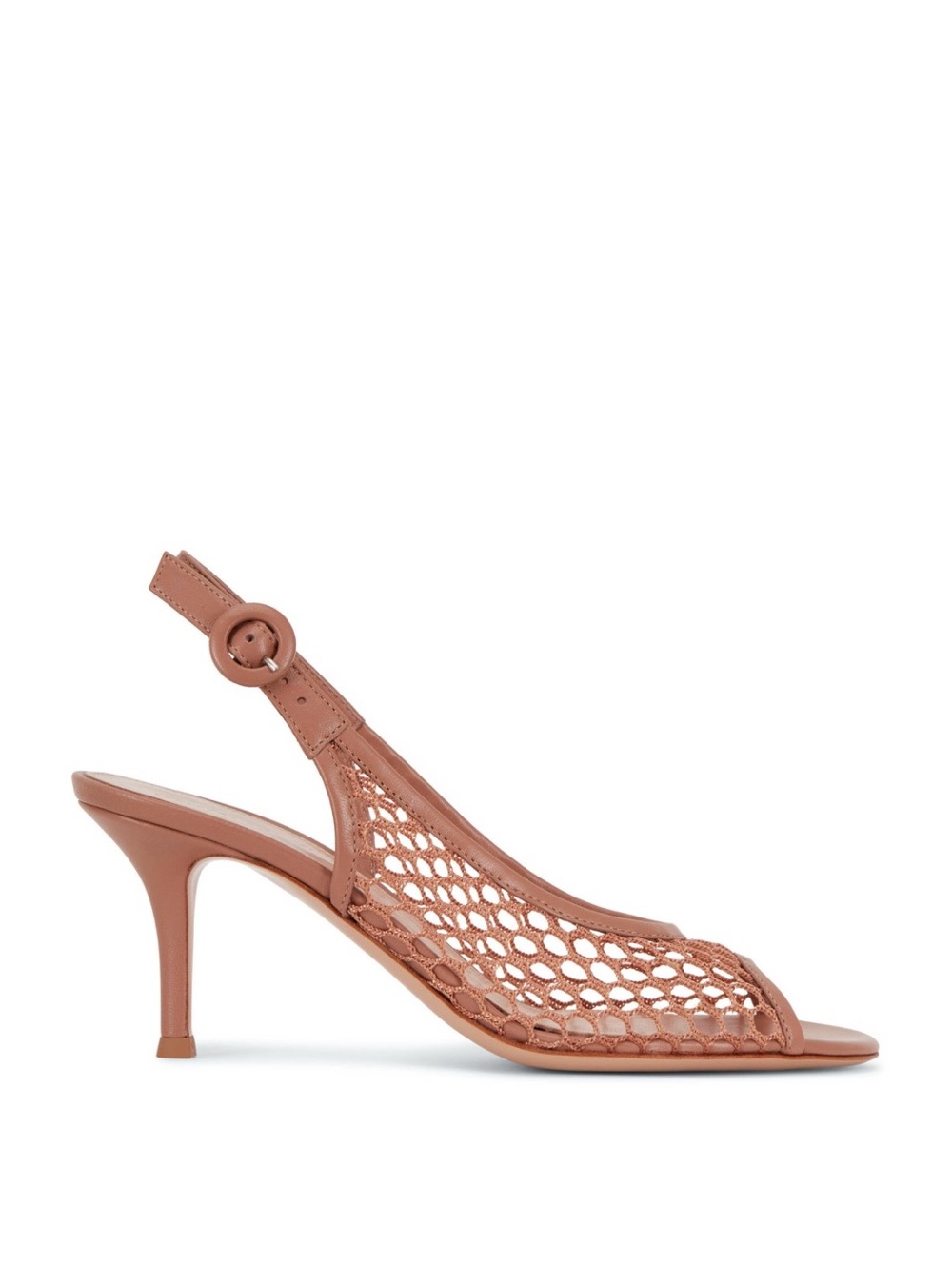 Gianvito Rossi Praline Mesh Leather Slingback Pump, 70mm